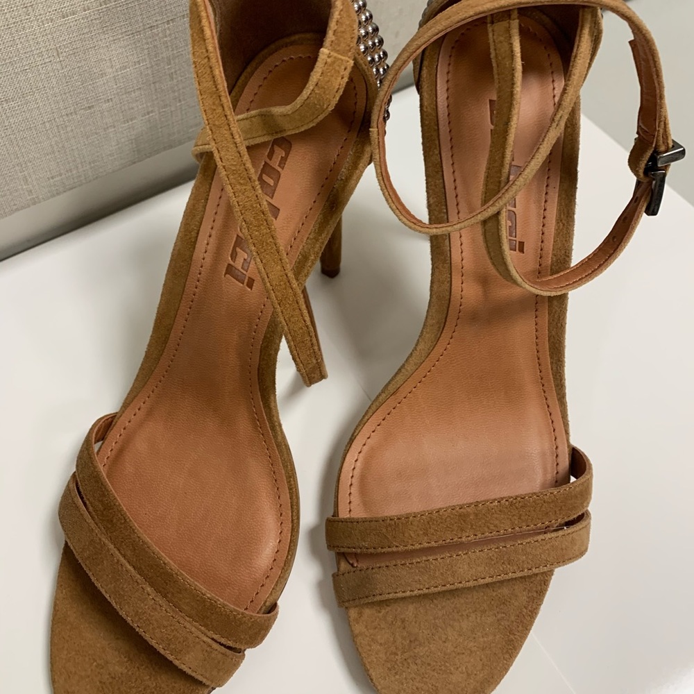 Strappy beige heels!